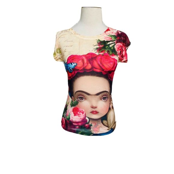 Frida Kahlo Tops - Frida Kahlo T Shirt Frida Kahlo Cartoon Sz Small